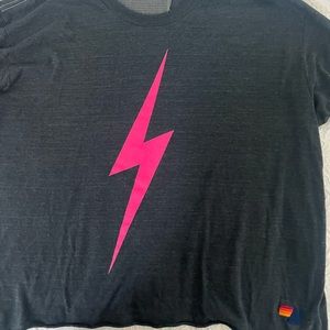 AVIATOR NATION TEE SHIRT (pink lightning bolt)